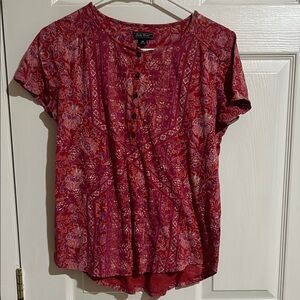 Red Floral Women's Top
